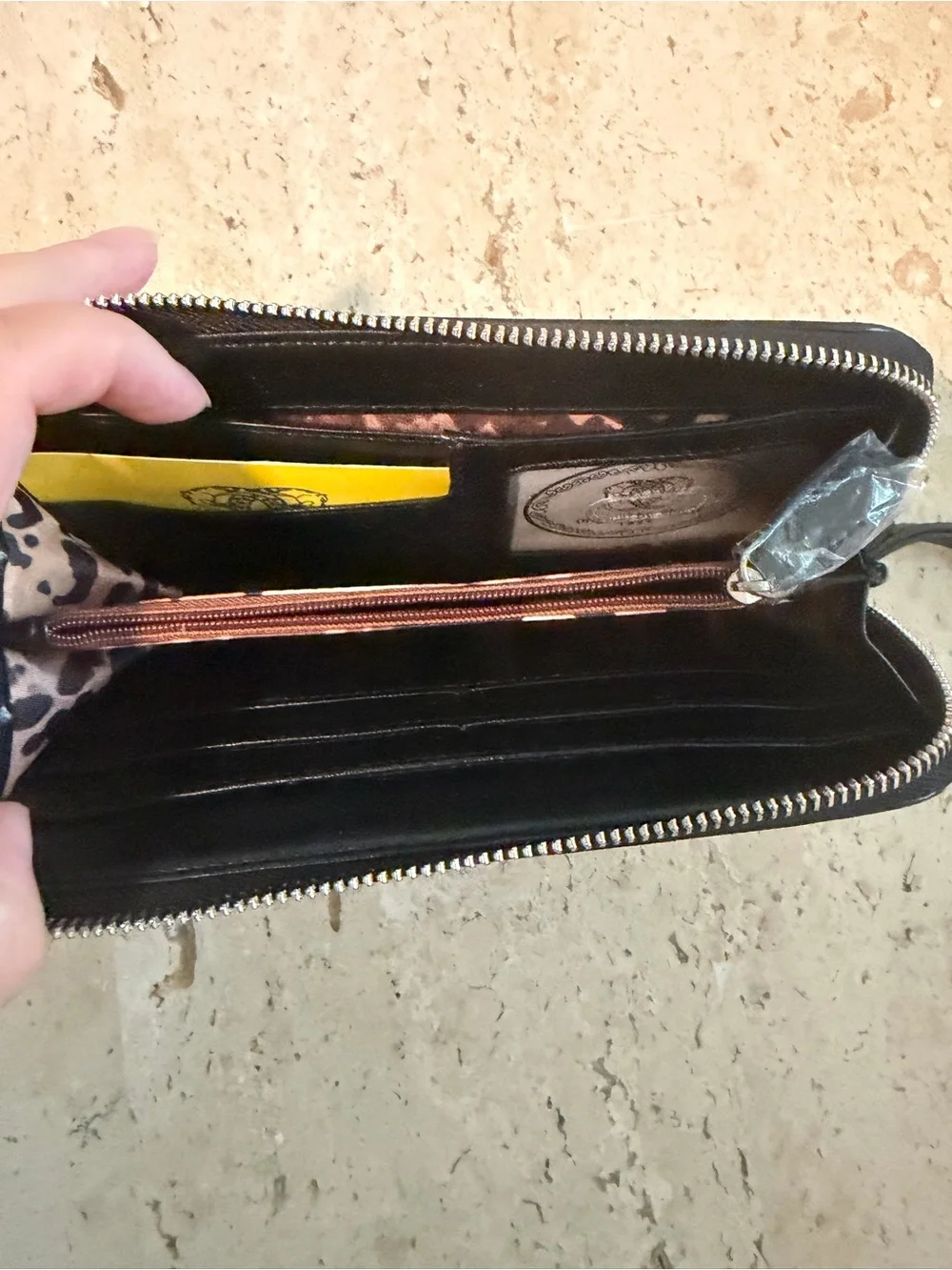Sharifs Artistic Expressions Tribal Geometric Zip Around Leather Wallet